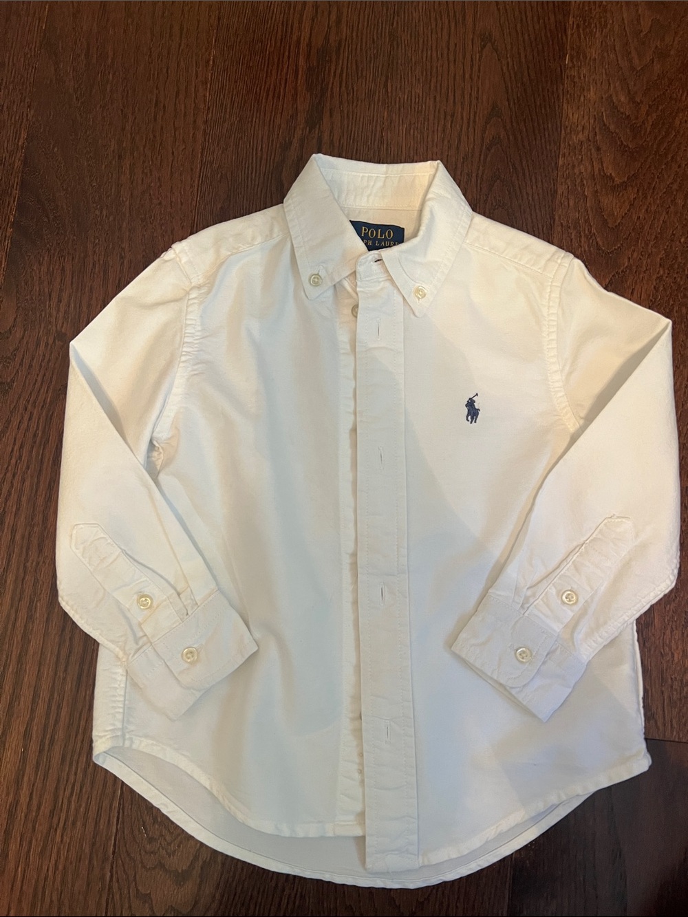 Polo by Ralph Lauren Boys White Button-Down Shirt with Navy Pony